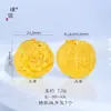 Puzuo Color Fuerte que Conserva Oro Chapado Accesorios DIY Patrón Martillado Colgante de Loto Cadena para Suéter Estilo Chino Nuevo para Mujeres