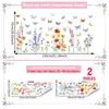 Múltiples Estilos de Pegatinas Florales de Vidrio Estilo Ins para Puertas y Ventanas de Vidrio, Pegatinas de Vidrio de Adhesión Estática con Visibilidad de Doble Cara