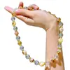 Miel Natural Leche Cubierta Torre Amarilla Blanco Cristal Diseño Pulsera Collar Conjunto