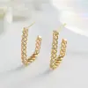 Brincos Populares Retrô de Luxo Leve Geométricos Versáteis Simples de Temperamento Moda Design Twist Francês Europeu e Americano
