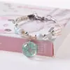 Pulseira Pequena Fresca Tecida Mori Flor Seca Gipsofila Bola de Vidro Pulseira Presente para Meninas Barraca Barraca Barraca Fornecimento