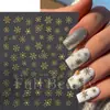 Belleza Completa Transfronteriza Nuevas Pegatinas Navideñas para Uñas Ins Pegatinas Doradas de Copos de Nieve Navideños para Uñas