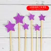 Inserto para decoración de pastel estrella de cinco puntas inserto copo de nieve banderines adornos mobiliario para fiesta infantil banderín dorado