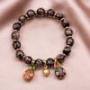 Pulsera de Cristal Gris Fragante que Brilla en la Oscuridad para Mujer, Más de Diez y Tesoros, Cuentas de Transferencia Financiera de Bestia Traga Oro, Lote de Joyería de Puesto de Lugar Escénico de Templo