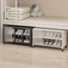 Caja de Zapatos Simple Estrecha para Debajo de la Cama Estante para Zapatos Armario Estrecho Pequeño para Zapatos Dormitorio Almacenamiento Multicapa a Prueba de Polvo 2025 Nuevo