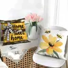 Funda de Almohada Amarilla Abeja Flor Cómoda de Primavera Amazon Transfronterizo para Oficina Dormitorio Sofá