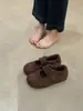 Aumento de Altura Interior de 3 cm, Zapatos Mary Jane Redondos Grises Claros con Velcro, Nuevo Estilo 2025, Zapatos Individuales Forrados de Felpa para Mujeres Bajitas