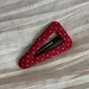 Nuevo Pasador de Tela Roja Corazón Dulce Estilo Coreano Gama Alta Clip para Flequillo Cabello Suelto Accesorios para el Cabello de Mujer