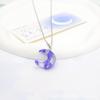 Collar luminoso directo de fábrica creativo cielo azul fresco nubes blancas resina transparente collar de luna joyería colgante para mujer