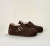 Versão em Couro~Sapatos Birkenstock de Solado Grosso, Aumentadores de Altura, Forrados com Lã, Totalmente Fechados para Mulheres, Estilo Inverno Birkenstock Mocasins, Sapatos de Algodão, Botas de Neve, Sapatos Individuais