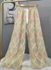 Pantalones de pijama de algodón para mujer, verano, finos, estampados, casuales, de pierna ancha, pueden usar mujeres embarazadas, comercio exterior, pantalones de talla grande