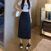 Elegante falda midi para mujer, nueva colección de principios de otoño 2026, de cintura alta, plisada, con abertura, diseño de línea A, estiliza y realza la figura