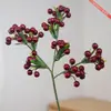 Flor artificial de fruta da sorte com 3 pontas, adequada para arranjos florais de casamento, efeito duradouro para decoração de mesa de casamento, ideal para arranjos florais de Ano Novo