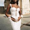 Top de tirantes sexy con encaje de malla europea y americana para mujer, estilo SU3325