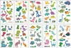 Tatuagem Adesiva Infantil de Sereia, Dinossauro, Pirata, Unicórnio em Estoque, Adesivos Divertidos de Tatuagem de Rosto de Desenho Animado Fofo