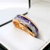 Popular Transfronterizo Shengxi Más Vendido Anillo de Acero Inoxidable con Diseño de Flecha Venta al por Mayor Oro Rosa Púrpura + Acero de Seda Flecha