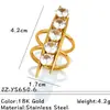 Anillos de Acero Inoxidable con Circonitas Estilo Europeo y Americano con Diseño de Línea, Sensación de Alta Gama, Apilables, Anillos Abiertos de Acero de Titanio de Alta Gama Que No Se Desvanecen