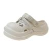 Zuecos de Moda de Gama Alta con Tira de Pedrería para Mujer, Calzado de Verano para Exterior, Zapatillas Ligeras Antideslizantes de Suela Gruesa, de Dos Usos