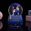 Caja de Música Luminosa de Bola de Cristal para Pareja 'Deseo Estelar' - Un Regalo Navideño para Niños y Niñas, Adorno Decorativo para Escritorio de Habitación