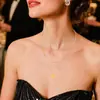 Nuevo Collar con Forma de Cruz Transfronterizo de Amazon, Moderno Estilo Europeo y Americano, Cadena para Clavícula de Mujer Apilable, Adecuado para Vestidos de Fiesta