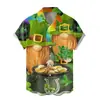 Nova Camisa Havaiana de Verão Mais Vendida para Homens, Estampa Digital 3D, Manga Curta, Lapela, Top Casual