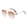Nuevas gafas de sol TikTok de moda para hombre de 2024, gafas de sol de montura grande con doble haz de metal retro europeo y americano.