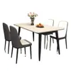 Juego de mesa y sillas de comedor de losa de roca, diseño minimalista moderno, ecológico, adecuado para apartamentos pequeños, mesa de comedor rectangular, entregado en tu puerta