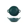 Tazón de cerámica de color macarrón, forma irregular, doble asa, para uso doméstico, vajilla, tazón para ensalada de frutas, tazón para fideos para estudiantes, tazón para postres