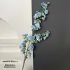 Diseño de Escena de Boda con Flores Artificiales Azules, Arreglo de Piso con Flores Falsas, Phalaenopsis, Tulipanes, Arreglo Floral Decorativo Suave