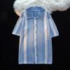 2024 American Color Contrast Short-sleeved Shirt Jacket Masculino Summer Loose New Style Shirt Lapel Sweater Short-sleeved Top
