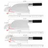 Atacado de fábrica de facas de cozinha, incluindo facas forjadas com padrões martelados, facas de fatiar, facas de carne, cutelos e conjuntos de facas de chef para uso doméstico