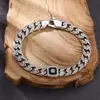 Pulseira de prata de lei 925 atacado pulseira de zircônia com padrão Tang Cao versátil pulseira de prata tailandesa retrô angustiada tendência dominante