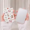 Espejo plegable portátil muy elegante con diseño de lazo, espejo compacto de viaje estilo ins, espejo de escritorio, espejo de maquillaje