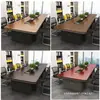 Mobiliário de escritório, mesa de conferência grande, mesa longa, design simples e moderno, conjunto de mesa e cadeiras retangulares para sala de conferências, cantos arredondados