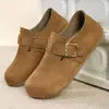Populares zapatos cerrados de suela plana estilo Birkenstock para mujer, nueva colección de otoño 2026, mocasines Birkenstock sin cordones, mocasines y náuticos