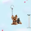 Llavero acrílico de perro de dibujos animados plano 2D lindo, una variedad de llaveros, decoración para novias/amantes.