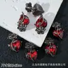 Pingente Coração de Flor de Rosa Entrelaçada Estilo Gótico Pulseira de Contas DIY Colar Brincos Acessórios de Joia de Liga