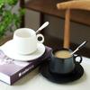 Taza de café de cerámica mate de 300 CC con platillo, taza de café estilo europeo, juego de tazas de café, taza de capuchino