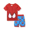 Ropa de niño manga corta primavera y verano niños pequeños y medianos niños ropa de bebé traje completo Capitán América Vengadores