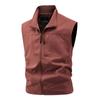 Chaleco nuevo transfronterizo para hombre con cuello alto, multibolsillos, cortavientos para exteriores, chaleco deportivo informal para compra en grupo, se puede imprimir logotipo