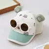 Gorra de Béisbol Infantil Súper Linda de Verano con Oso y Gafas, Gorra para Bebé Estilo Japonés, Suave y Adorable, Bonita, Gorra de Malla Parcial con Protección Solar