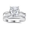 Anillo Doble Mobius de Diamante de Alto Carbono Flash de 2 Quilates Plata de Ley Brazo de Torsión de Cuatro Garras Anillo de Lujo Ligero Europeo y Americano para Mujer Venta al por Mayor Transfronteriza