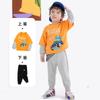 Roupa Infantil Atacado Conjunto de Manga Comprida para Meninos Estilo Novo de Primavera e Outono para Bebês e Crianças Pequenas, Moletom e Calça Falsos de Duas Peças para Agasalho Moderno