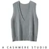 Nuevo Chaleco de Punto de Cachemira para Mujer de Primavera y Otoño, Chaleco de Lana sin Mangas con Cuello en V, Jersey Holgado, Tendencia Estilo Coreano