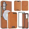 Aplicável para Samsung Z Fold 8 Ultra Capa Magnética Dois em Um para Celular Fold7 Porta-Cartões Carregamento Sem Fio Capa de Couro