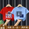 2026 Nova Camiseta Infantil de Verão Mais Vendida Estampada para Bebê Manga Curta Algodão Puro Meninos Roupas de Verão Estilosas Top Tendência t