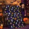 Manta de Flanela Halloween Estampa de Fantasma Laranja Abóbora Manta de Sofá Decoração de Casa de Outono Fabricante Atacado