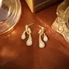 Diseño Creativo Asimétrico Pendientes de Gota de Agua, Pendientes Exquisitos Diarios de Moda y Gama Alta Estilo Ins Pendientes con Pasador de Plata 925