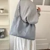 Bolsa tote de lona para mulheres, novo modelo 2026, grande capacidade, simples e casual, adequada para o trajeto diário, bolsa de ombro para o trabalho diário