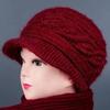Boinas de Outono e Inverno para Mulheres, Chapéus para Mães de Meia-Idade e Idosas, Forradas com Lã, Espessas, Proteção para Orelhas, Chapéus de Lã Tricotados Quentes Atacado